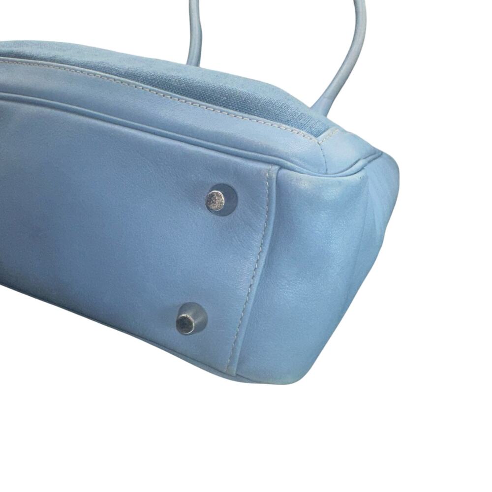 Coach Soho Light Blue Leather & Canvas Tote Bag Costa Rica No A1P-9429 vintage - Picture 8 of 16